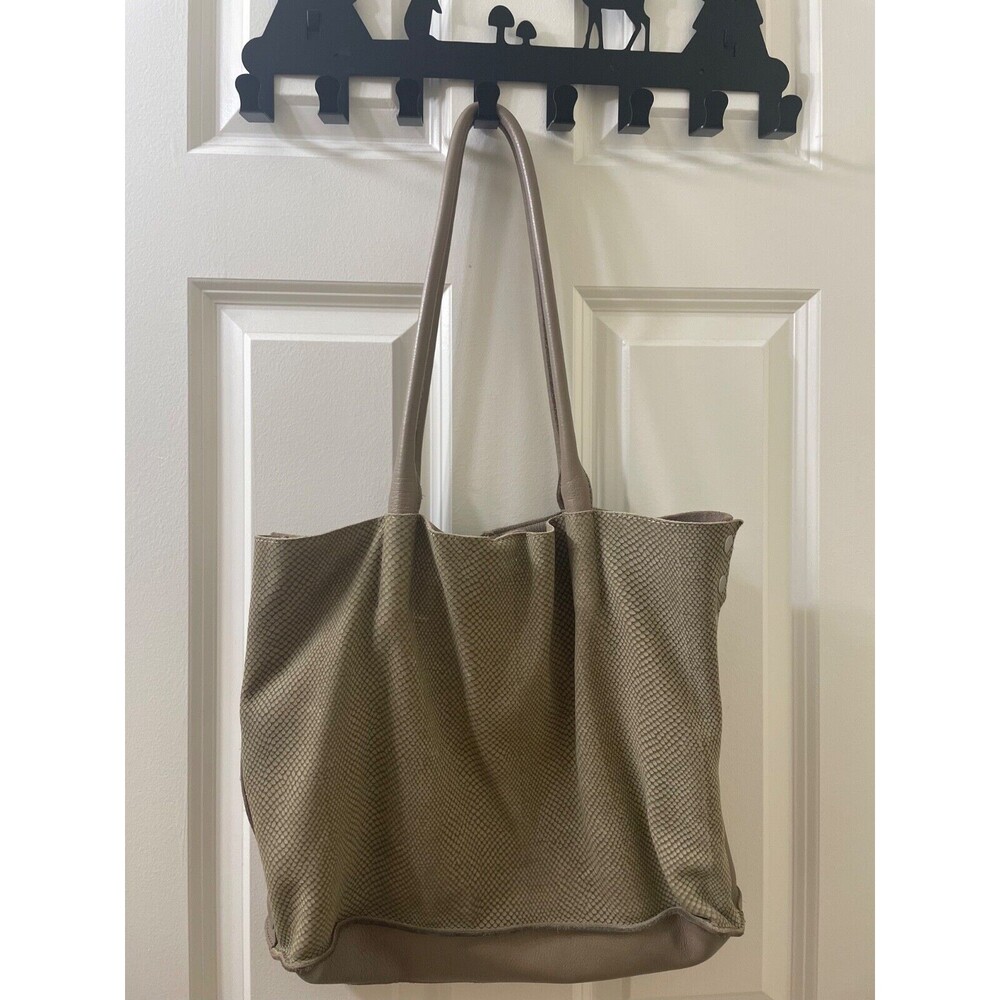 Hammitt Oliver Tote style gray color two different touch soft leather